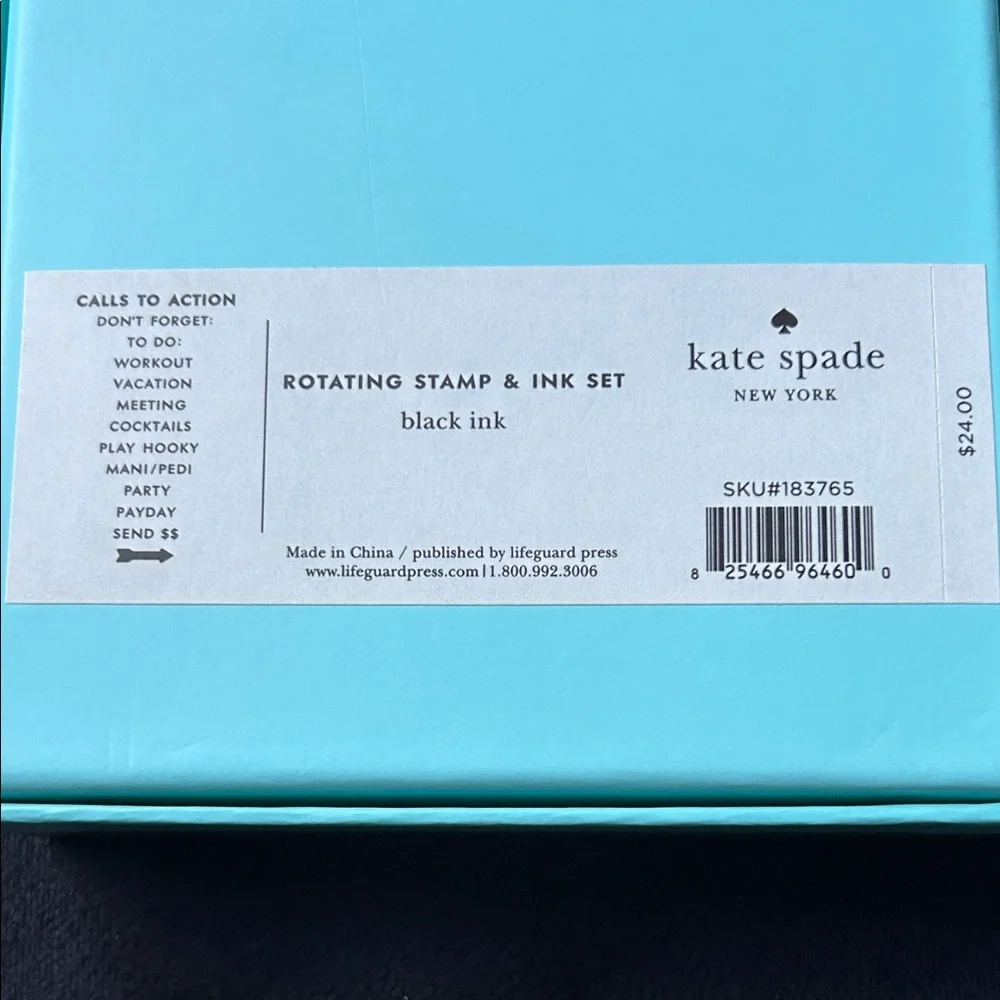 Kate Spade Black and White Office Tasks Rotating Stamp Set
